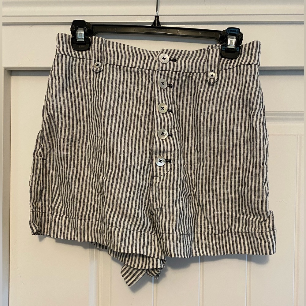 Reformation Black and White Striped Shorts
